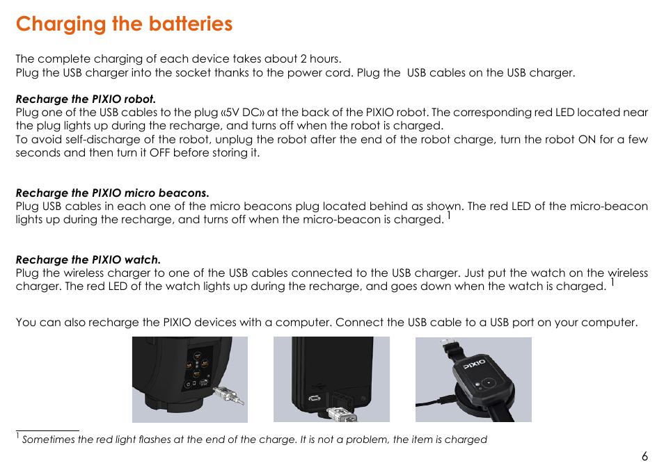 Charging the batteries | MOVE'N SEE Personal Auto-Follow System User Manual | Page 6 / 49