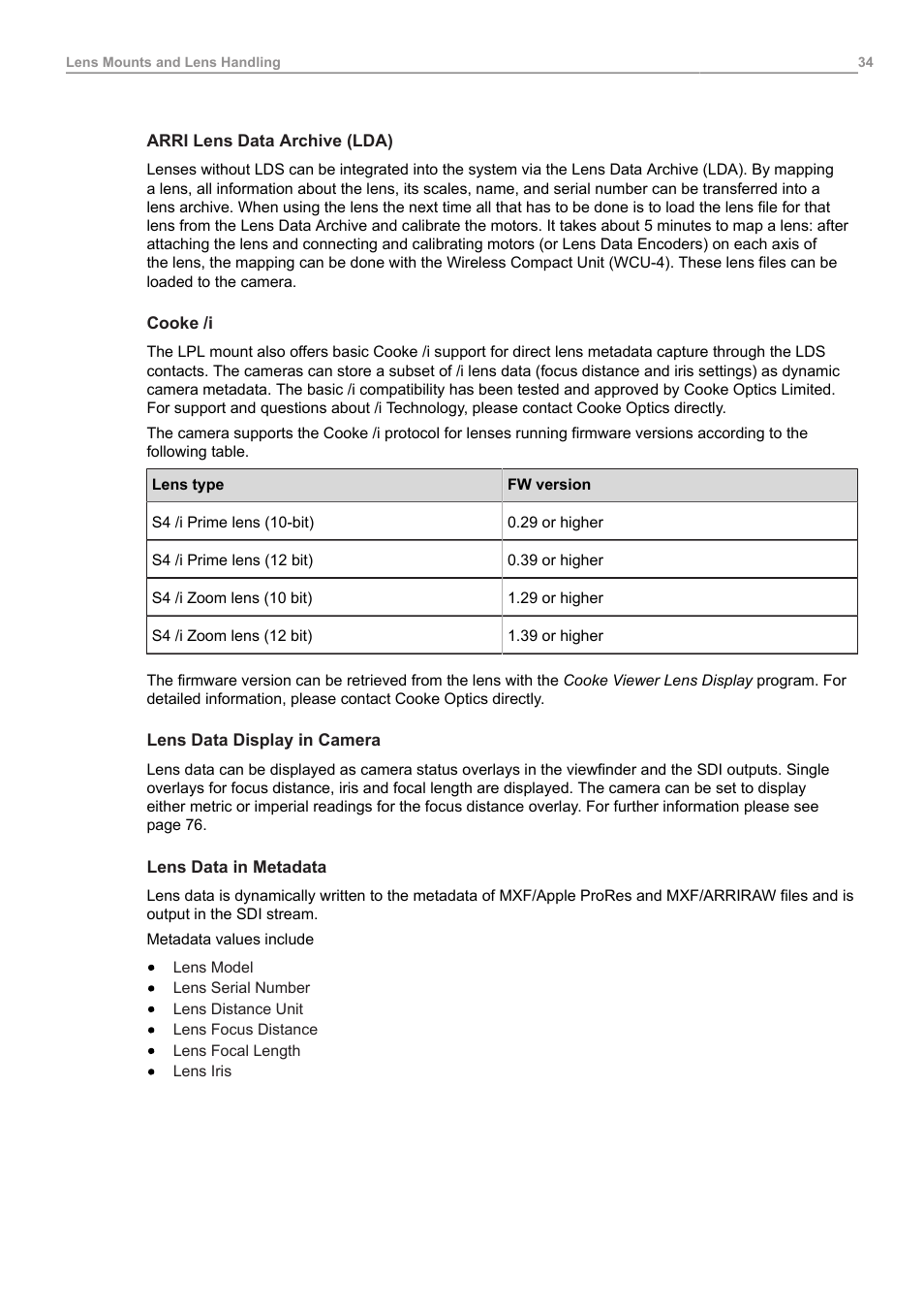 ARRI ALEXA Mini LF Ready to Shoot V-Mount Set (LPL) User Manual | Page 34 / 136