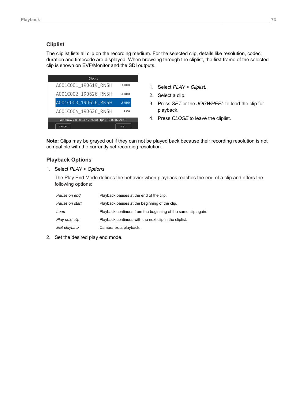 ARRI ALEXA Mini LF Ready to Shoot V-Mount Set (LPL) User Manual | Page 73 / 136