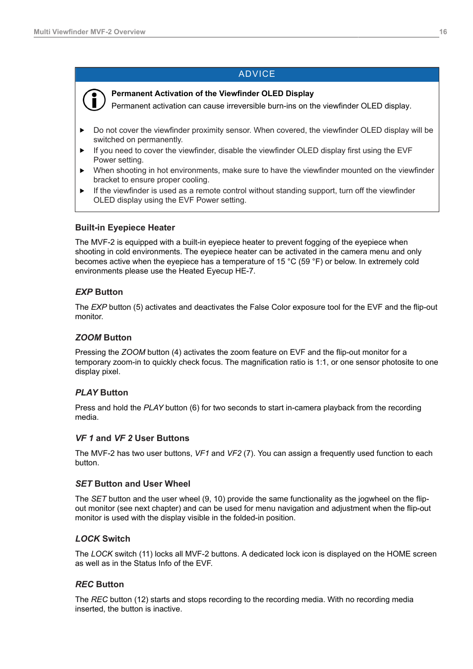 ARRI ALEXA 35 Body & PL Mount Set (LBUS) User Manual | Page 16 / 122