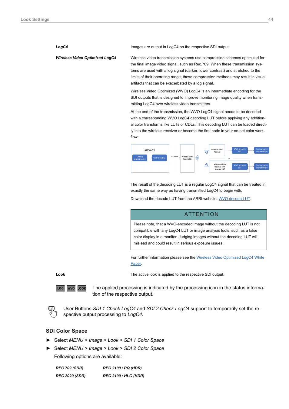 ARRI ALEXA 35 Body & PL Mount Set (LBUS) User Manual | Page 44 / 122