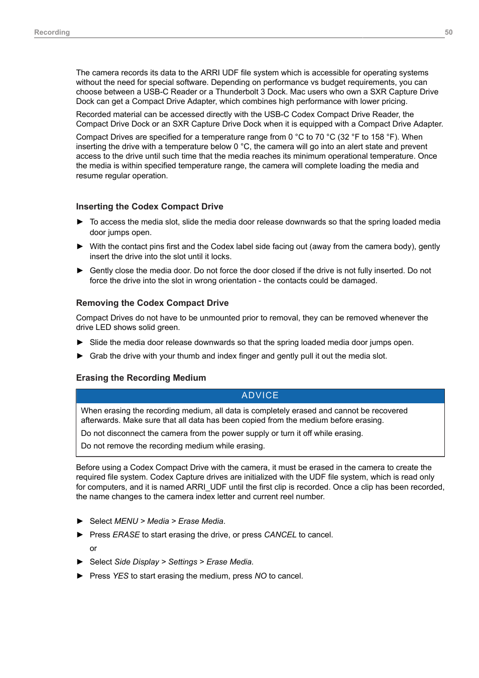 ARRI ALEXA 35 Body & PL Mount Set (LBUS) User Manual | Page 50 / 122