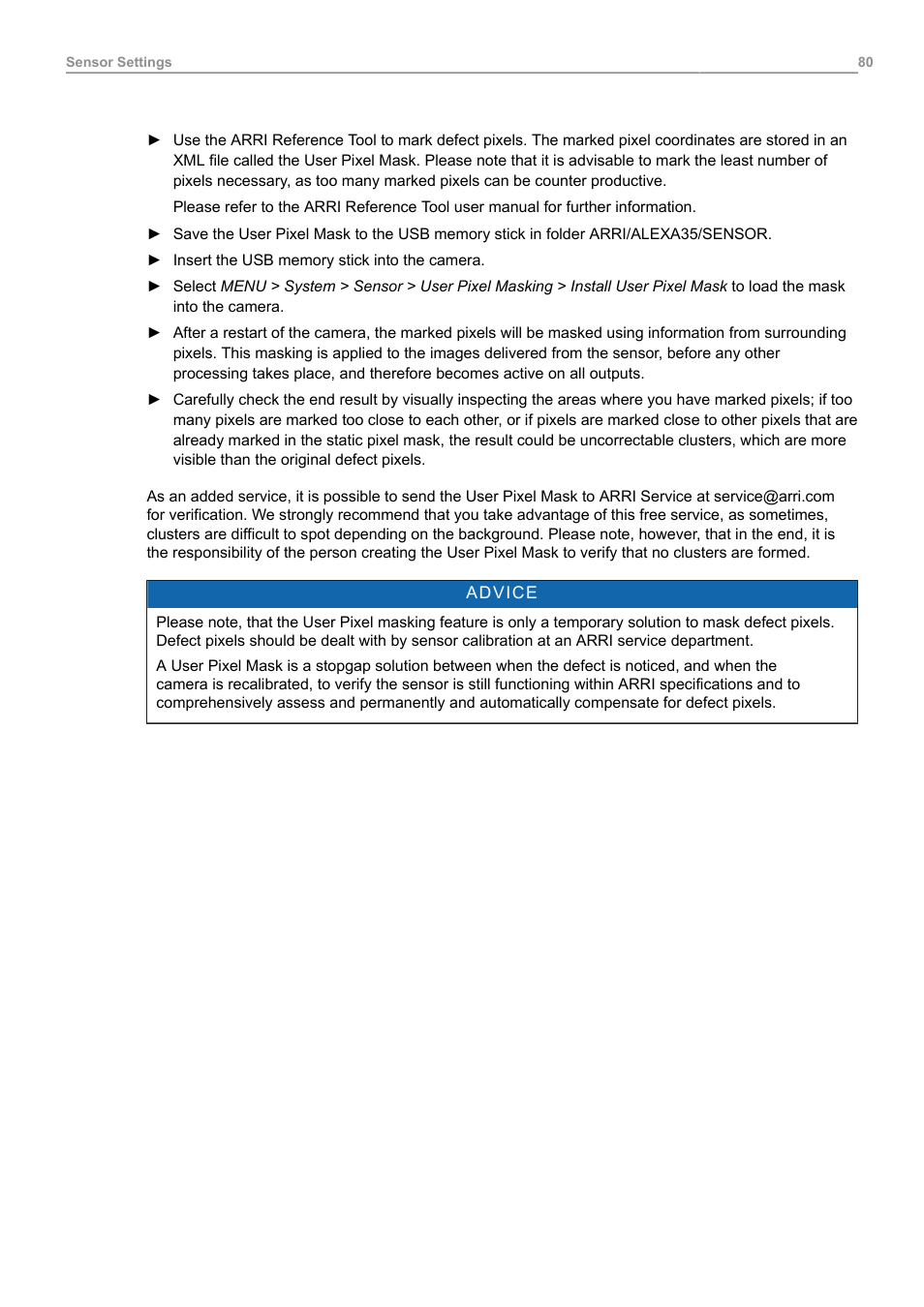 ARRI ALEXA 35 Body & PL Mount Set (LBUS) User Manual | Page 80 / 122