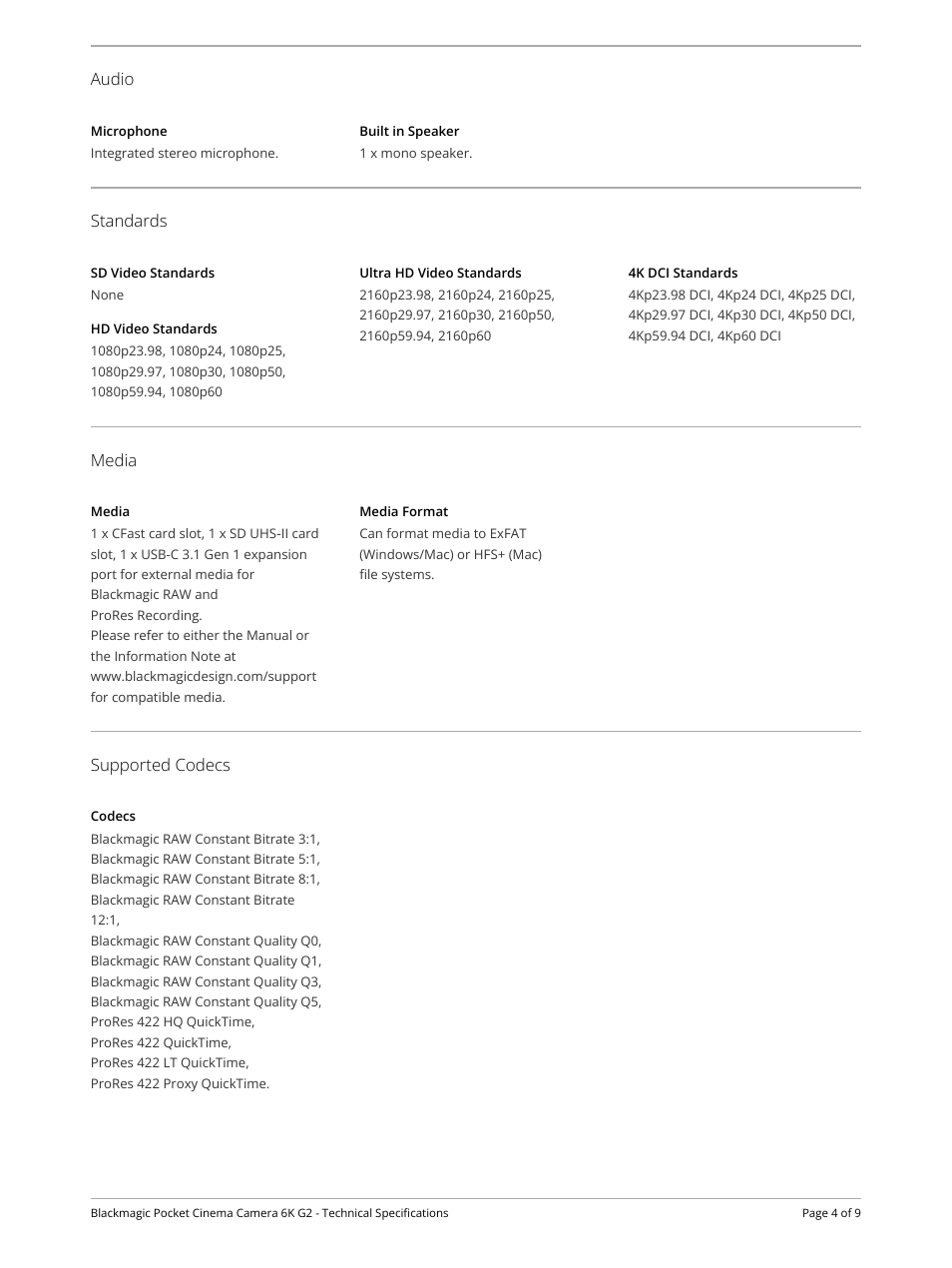 Blackmagic Design Pocket Cinema Camera 6K G2 User Manual | Page 4 / 9