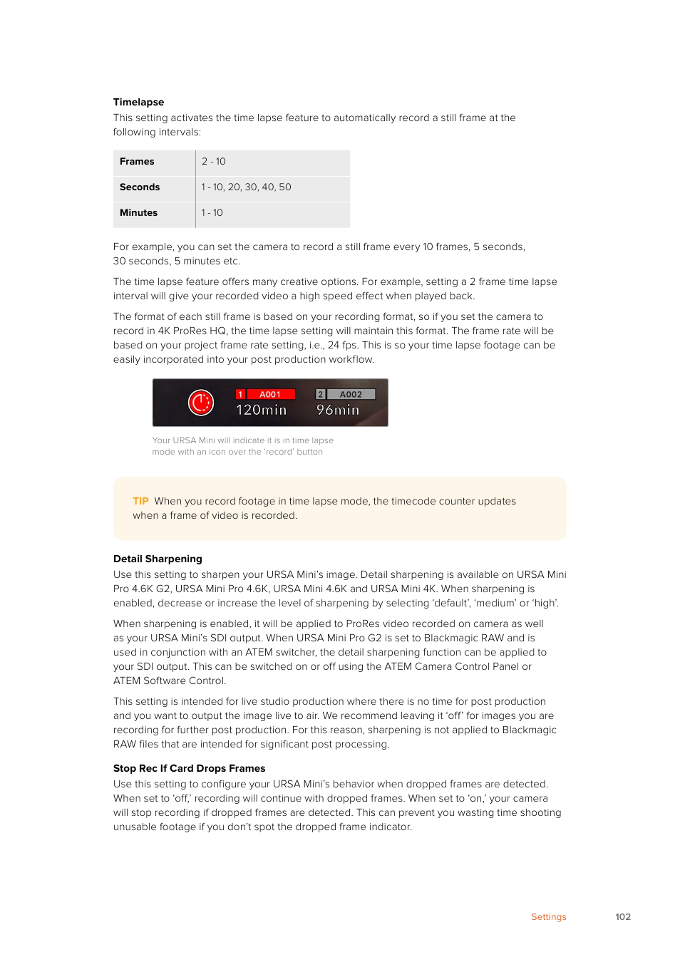 Blackmagic Design URSA Mini Pro 12K (PL) User Manual | Page 102 / 294