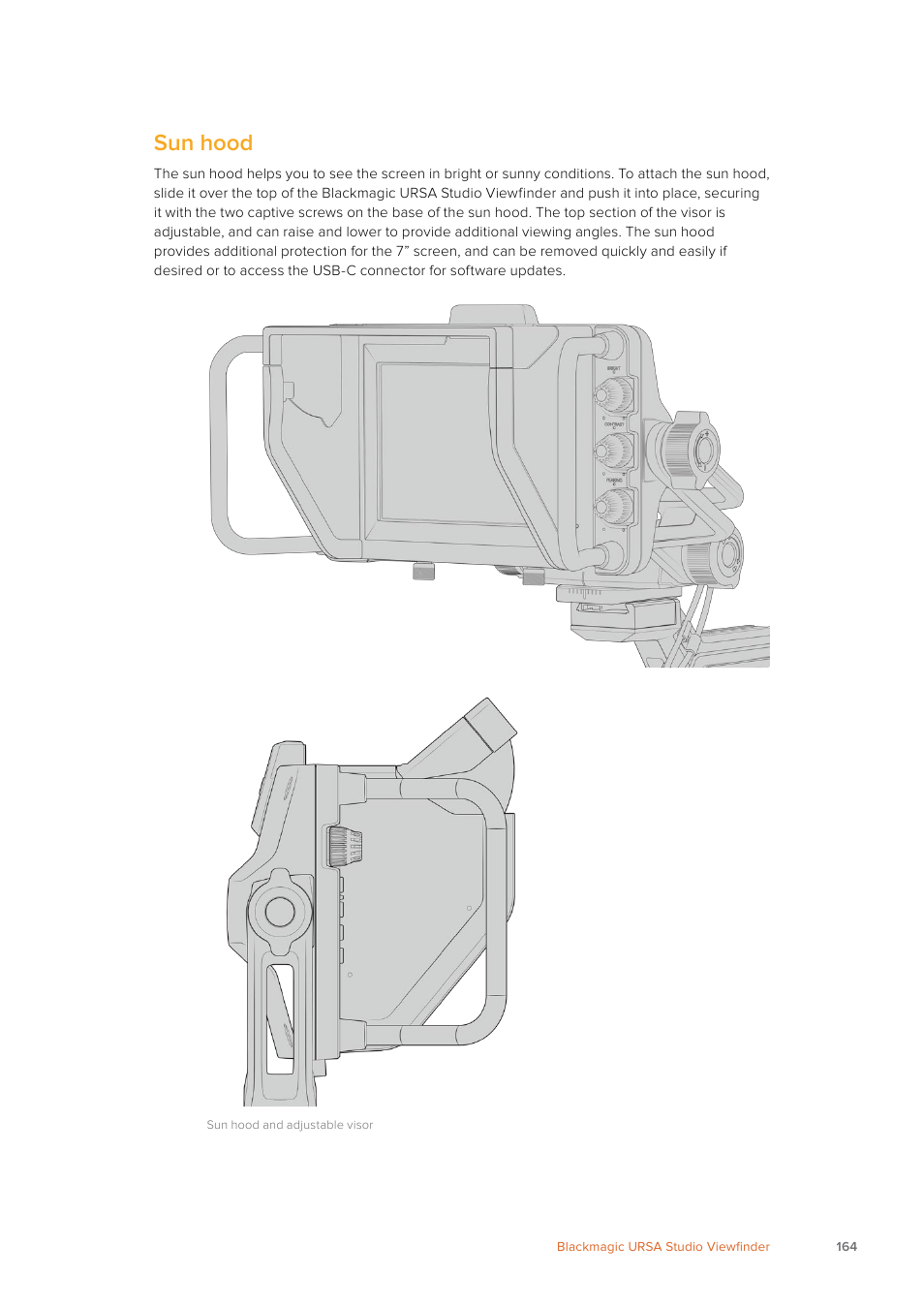 Sun hood | Blackmagic Design URSA Mini Pro 12K (PL) User Manual | Page 164 / 294