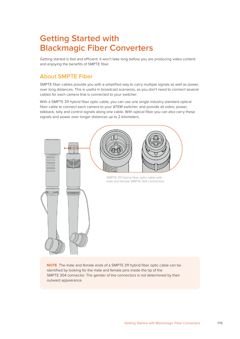 Getting started with blackmagic fiber converters, About smpte fiber | Blackmagic Design URSA Mini Pro 12K (PL) User Manual | Page 176 / 294