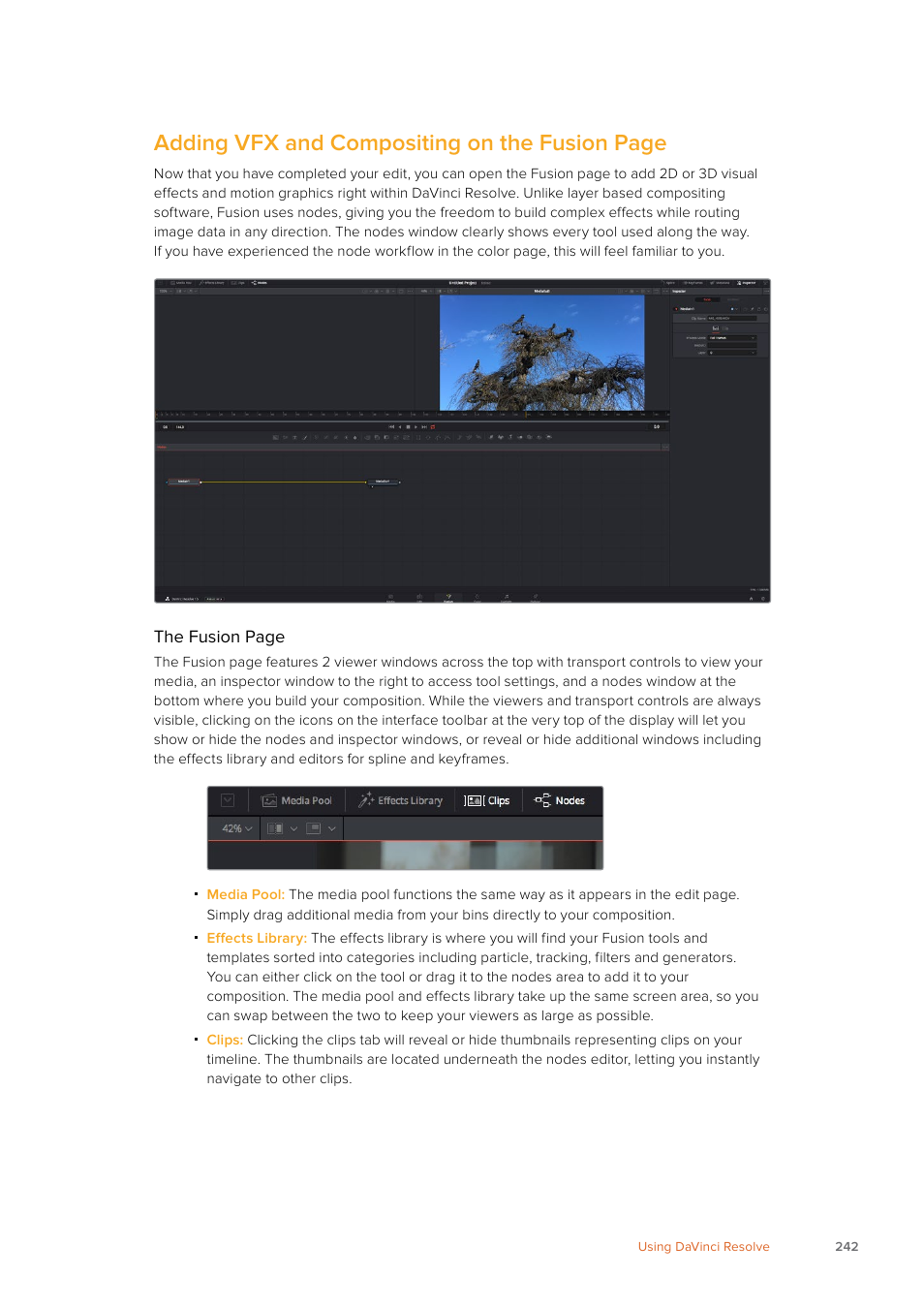 Adding vfx and compositing on the fusion page | Blackmagic Design URSA Mini Pro 12K (PL) User Manual | Page 242 / 294