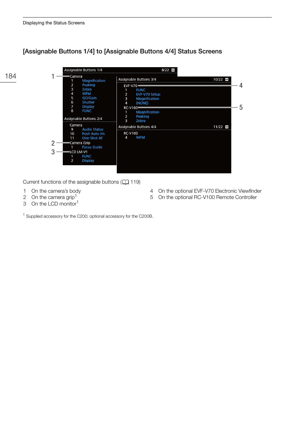 184) to | Canon EOS C200 EF Cinema Camera and 24-105mm Lens Kit User Manual | Page 184 / 220