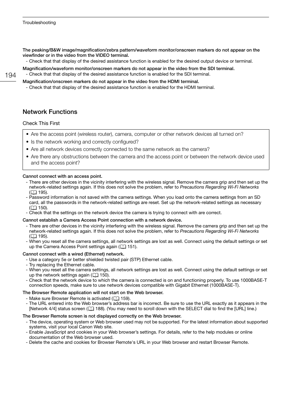 Network functions | Canon EOS C200 EF Cinema Camera and 24-105mm Lens Kit User Manual | Page 194 / 220