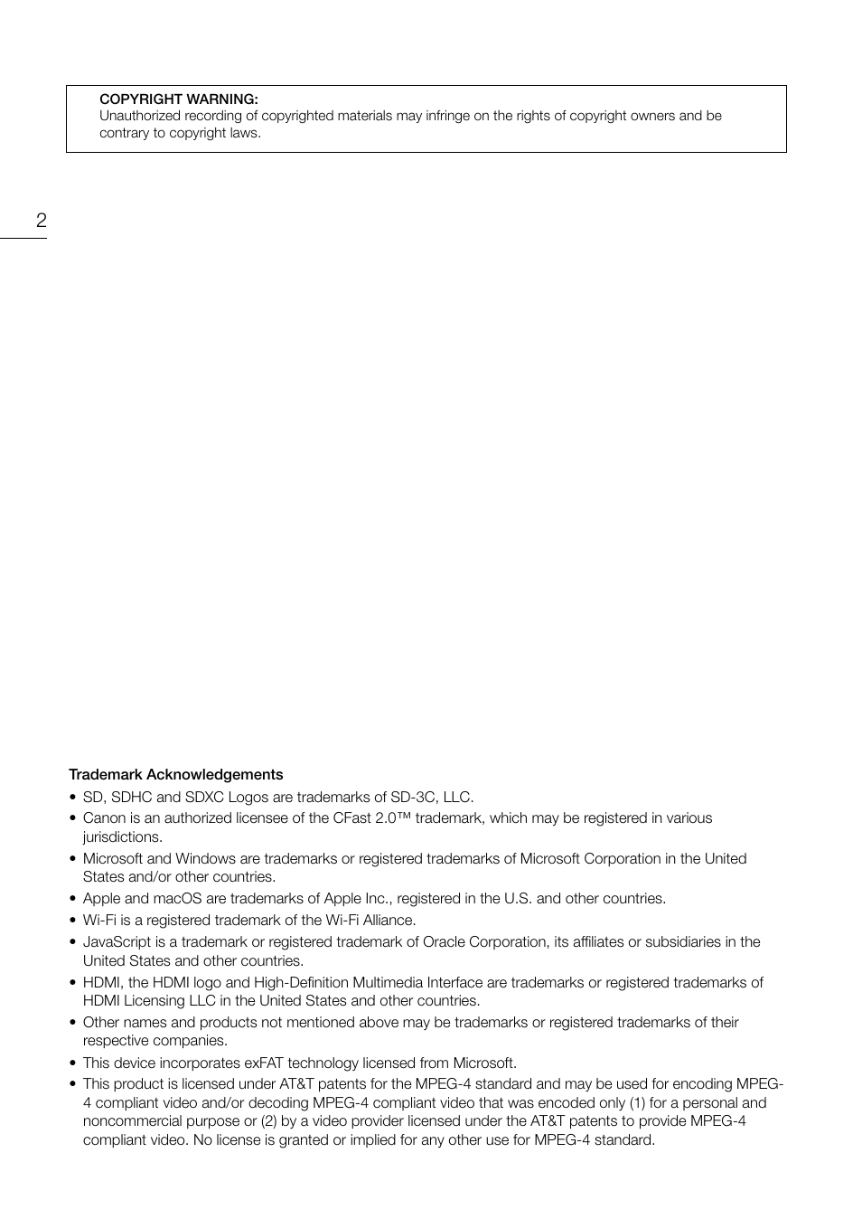Canon EOS C200 EF Cinema Camera and 24-105mm Lens Kit User Manual | Page 2 / 220