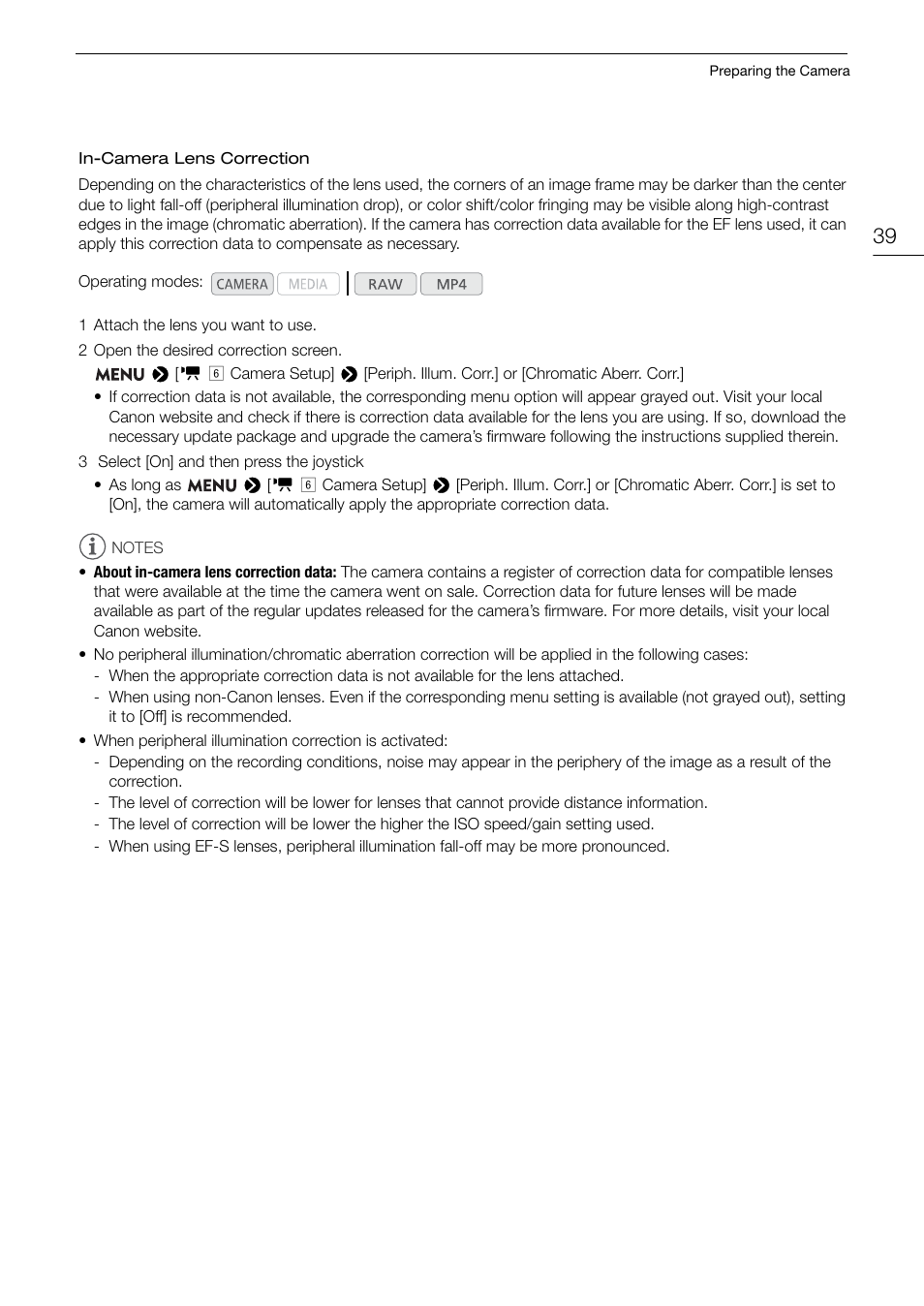 Canon EOS C200 EF Cinema Camera and 24-105mm Lens Kit User Manual | Page 39 / 220