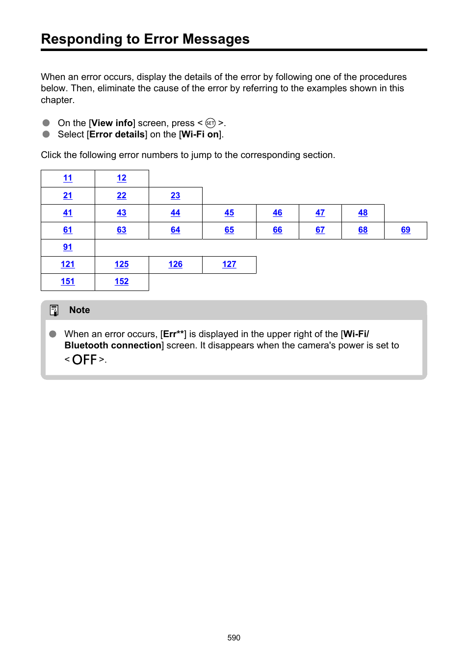 Responding to error messages | Canon EOS R5 C VR Creator Kit with RF 5.2mm f/2.8 Dual Fisheye Lens User Manual | Page 590 / 787