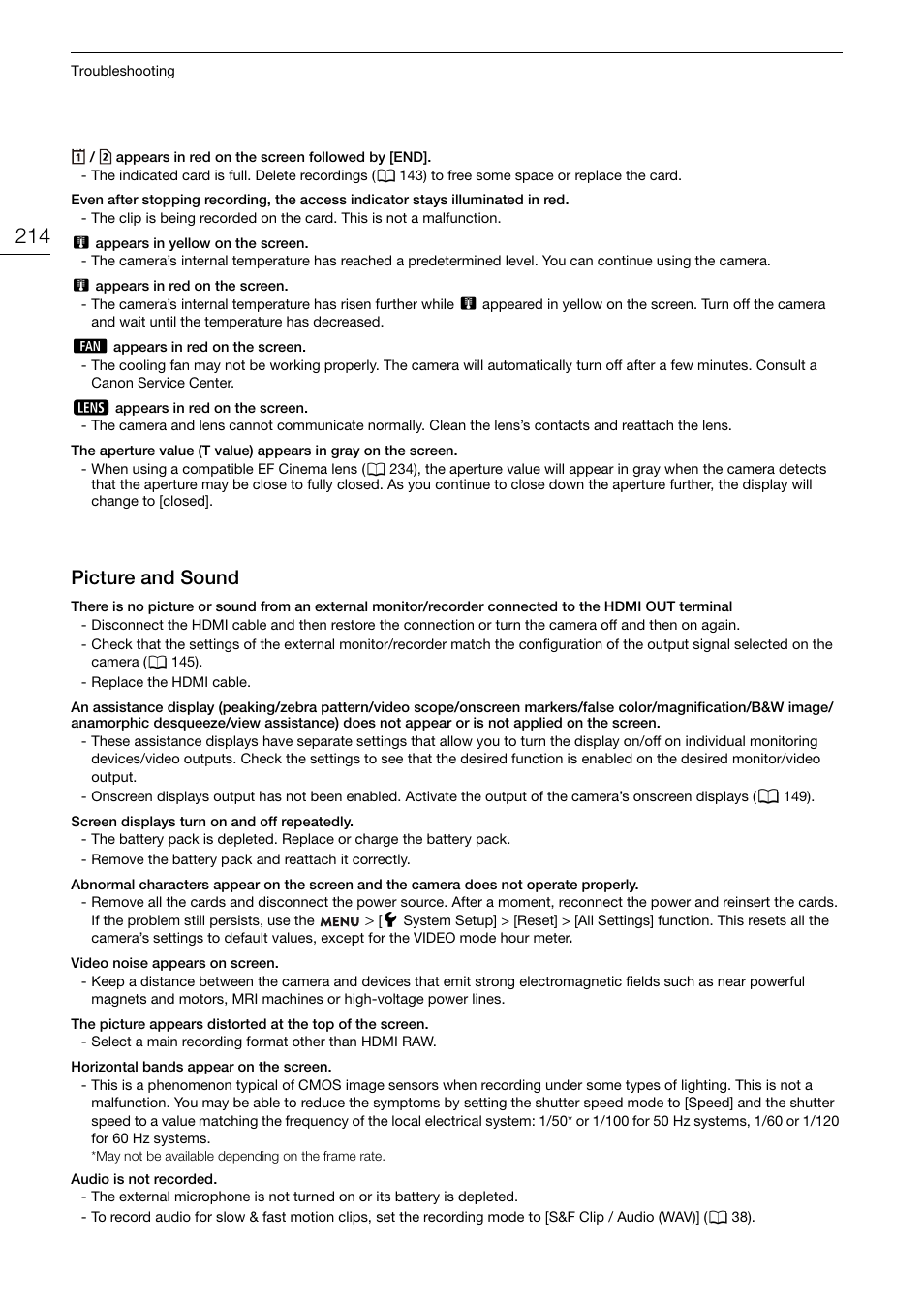 Picture and sound | Canon EOS R5 C VR Creator Kit with RF 5.2mm f/2.8 Dual Fisheye Lens User Manual | Page 214 / 248