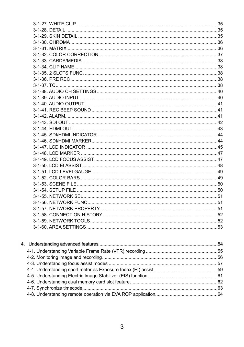 Panasonic AU-EVA1 Compact 5.7K Super 35mm Cinema Camera User Manual | Page 3 / 92
