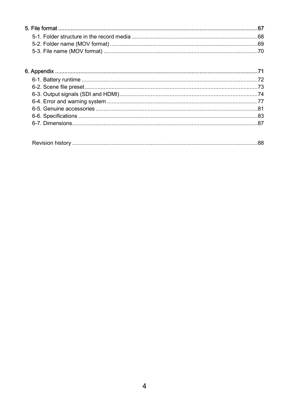 Panasonic AU-EVA1 Compact 5.7K Super 35mm Cinema Camera User Manual | Page 4 / 92