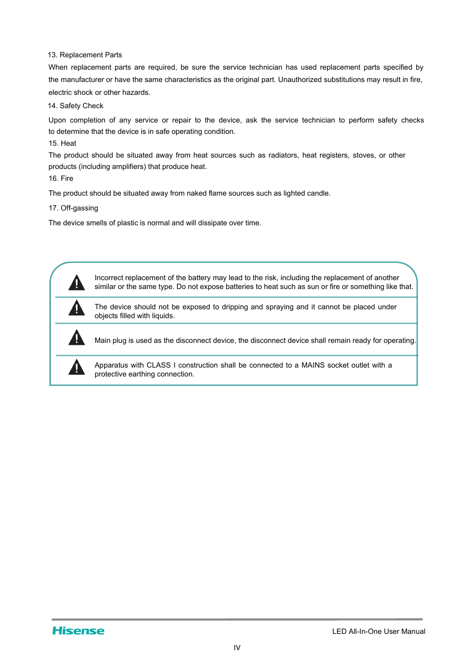 Hisense HAIO163 163" Full HD HDR All-in-One LED Commercial Display User Manual | Page 5 / 51