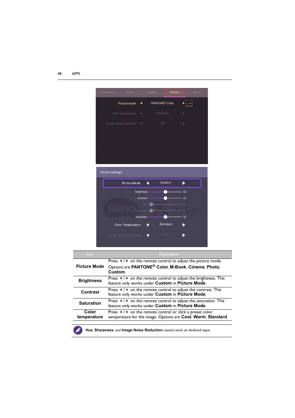 BenQ SL4302K 43" 4K Pantone-Validated SmSignage Display User Manual | Page 48 / 63