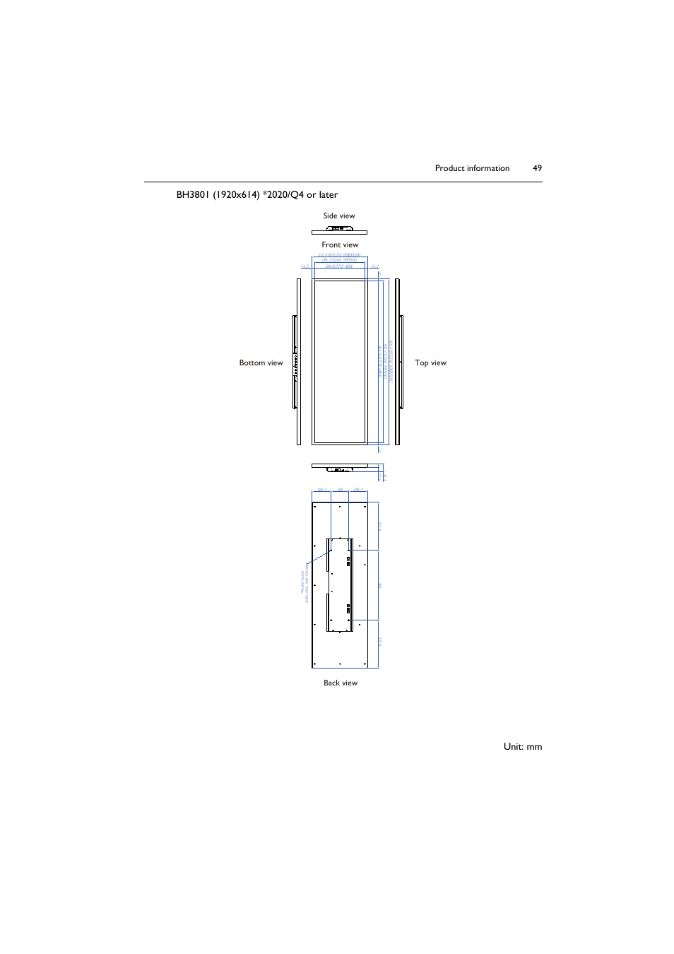 Product information 49 | BenQ BH2801 28" Bar-Type Stretched Commercial Display User Manual | Page 49 / 58