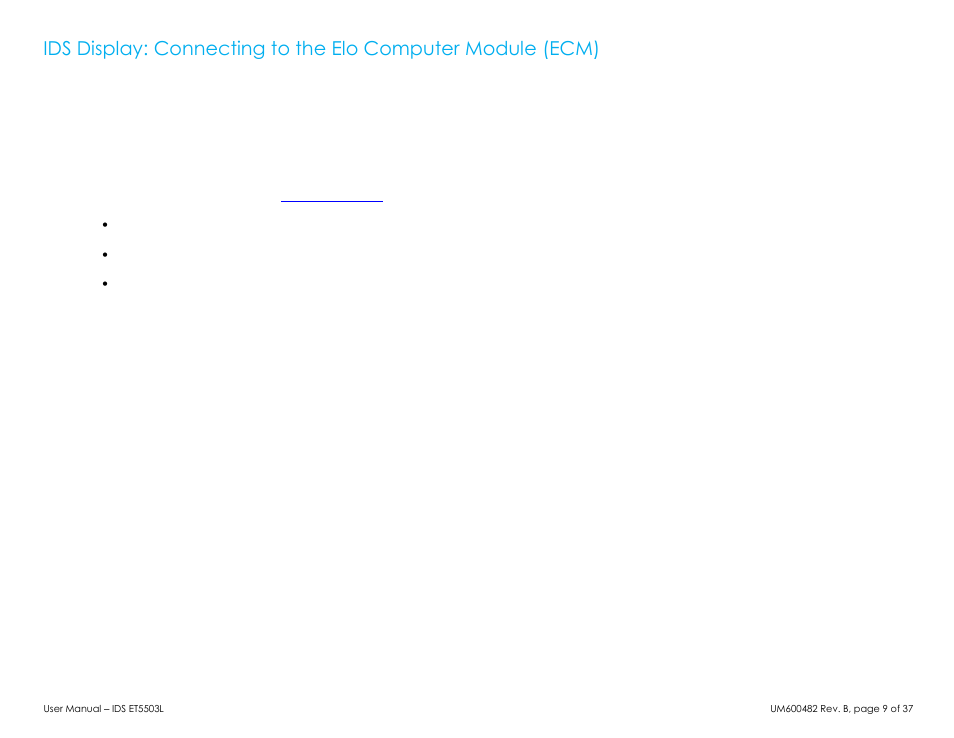 Elo TouchSystems 5503L 55" Class Full HD IR Interactive Commercial Display User Manual | Page 9 / 37