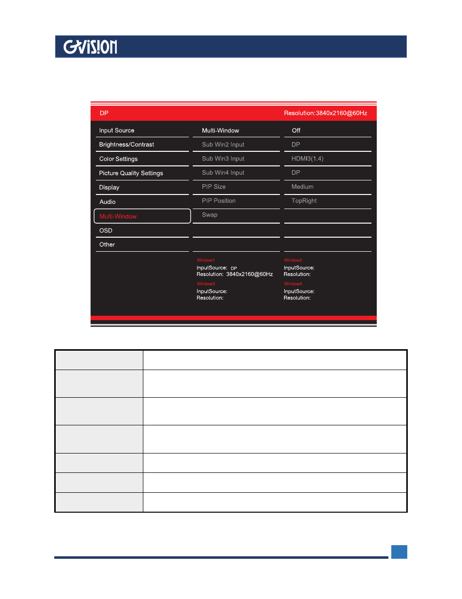 7 multi-window | GVision USA C43BI 43" 4K Security Monitor User Manual | Page 13 / 17