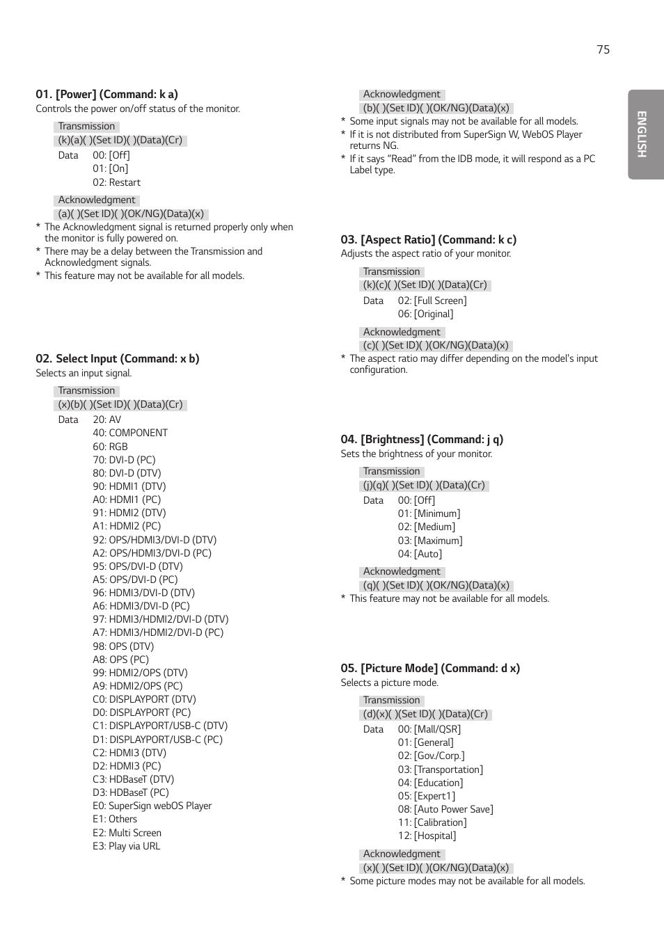 LG BH5F-M 86" 4K UHD Ultra-Stretch Digital Signage Commercial Monitor User Manual | Page 110 / 134