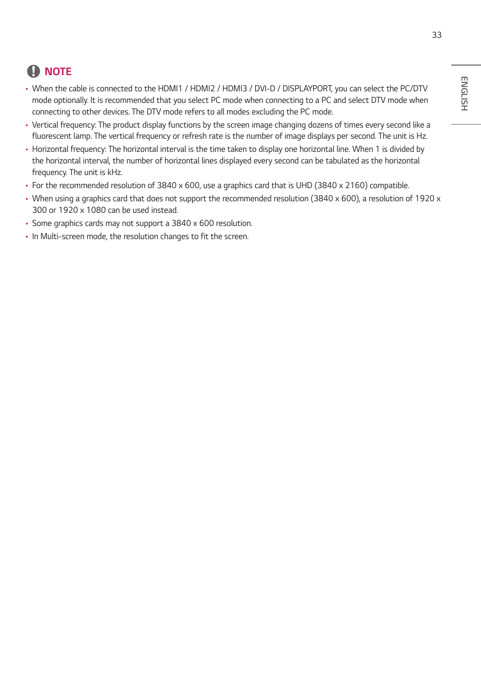 LG BH5F-M 86" 4K UHD Ultra-Stretch Digital Signage Commercial Monitor User Manual | Page 33 / 134