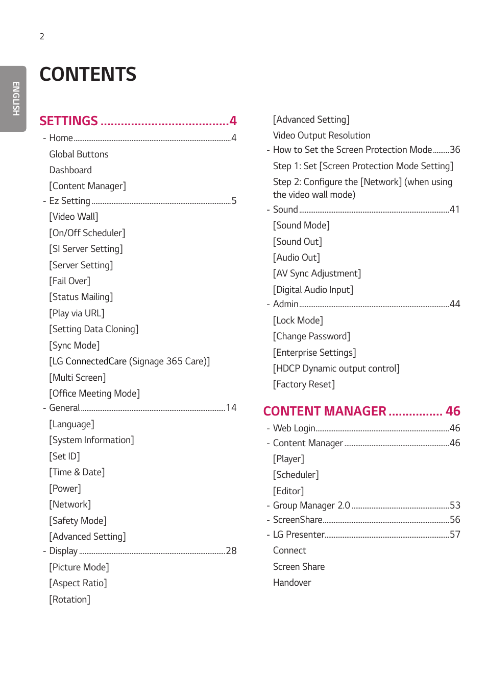 LG BH5F-M 86" 4K UHD Ultra-Stretch Digital Signage Commercial Monitor User Manual | Page 37 / 134