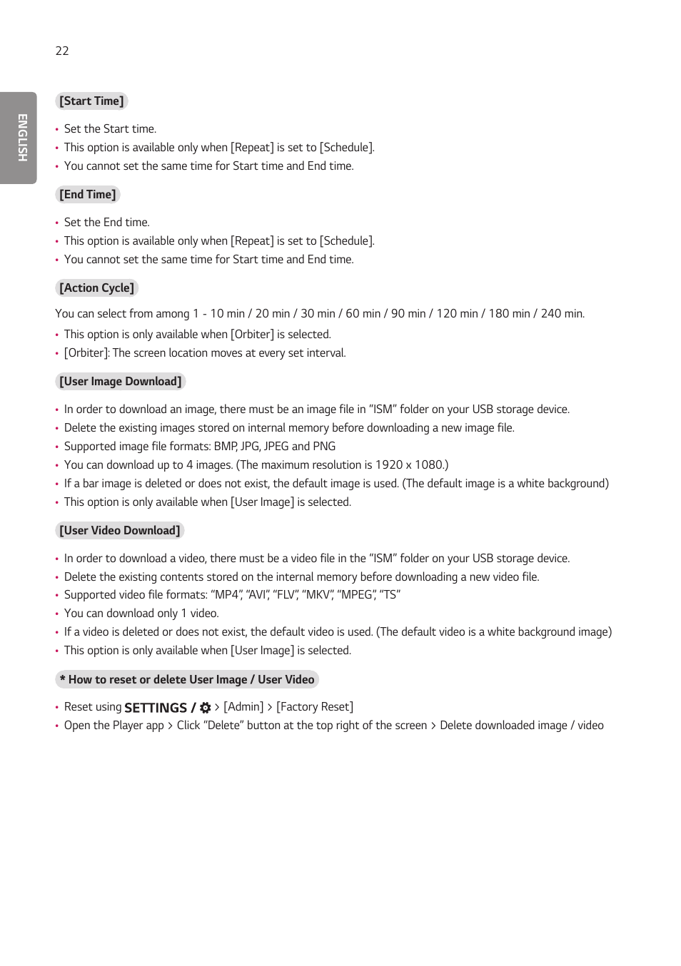 LG BH5F-M 86" 4K UHD Ultra-Stretch Digital Signage Commercial Monitor User Manual | Page 57 / 134
