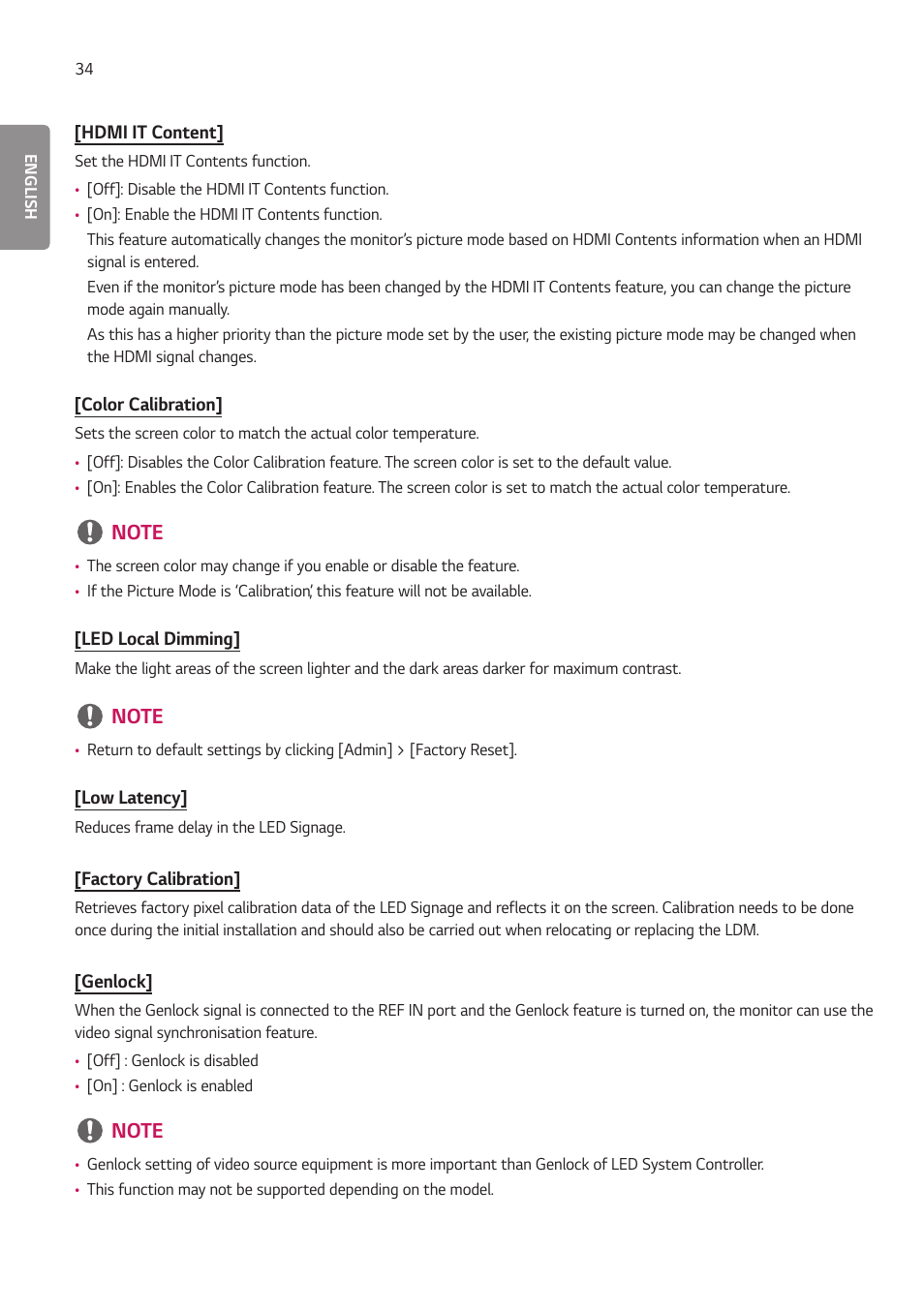 LG BH5F-M 86" 4K UHD Ultra-Stretch Digital Signage Commercial Monitor User Manual | Page 69 / 134
