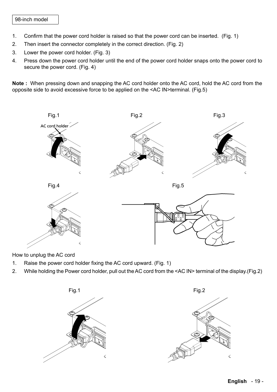 Panasonic TH-86CQE1W 86" Class 4K UHD Commercial Monitor User Manual | Page 20 / 31
