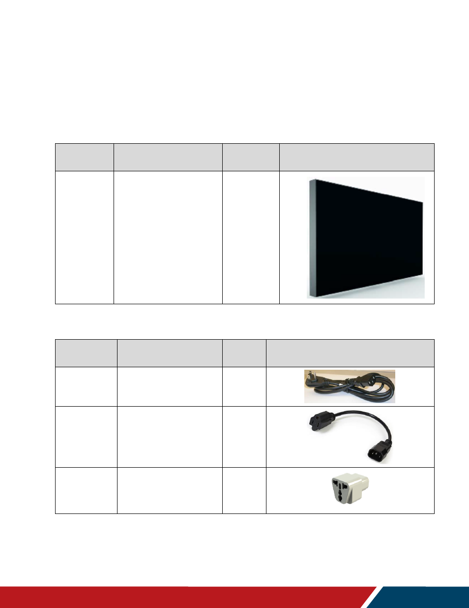 Unpacking and checking accessories, Package contents, Accessory kit | Planar Systems UltraRes P Series 49" UHD 4K Commercial Monitor User Manual | Page 15 / 133