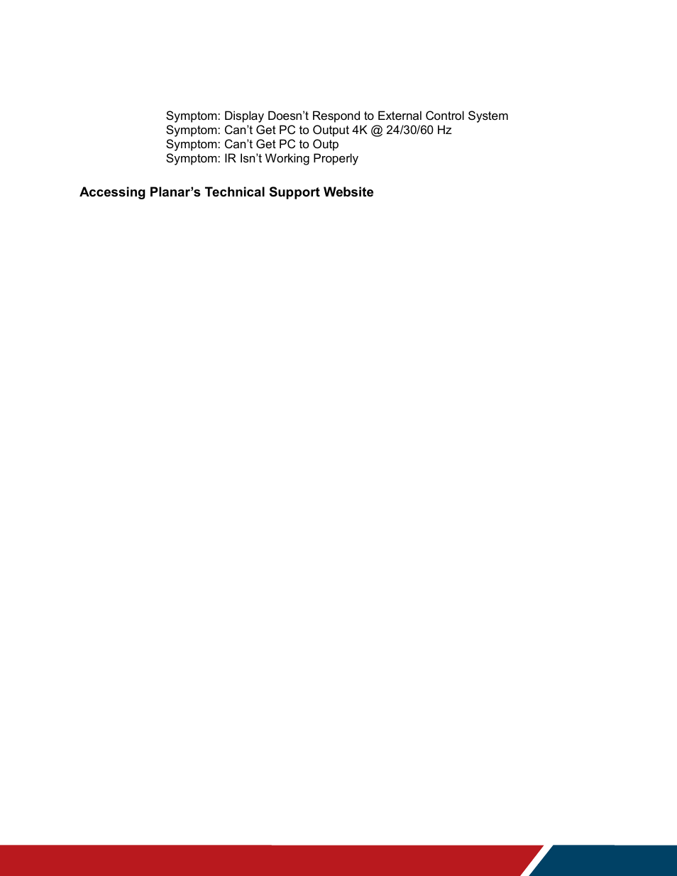 Planar Systems UltraRes P Series 49" UHD 4K Commercial Monitor User Manual | Page 5 / 133