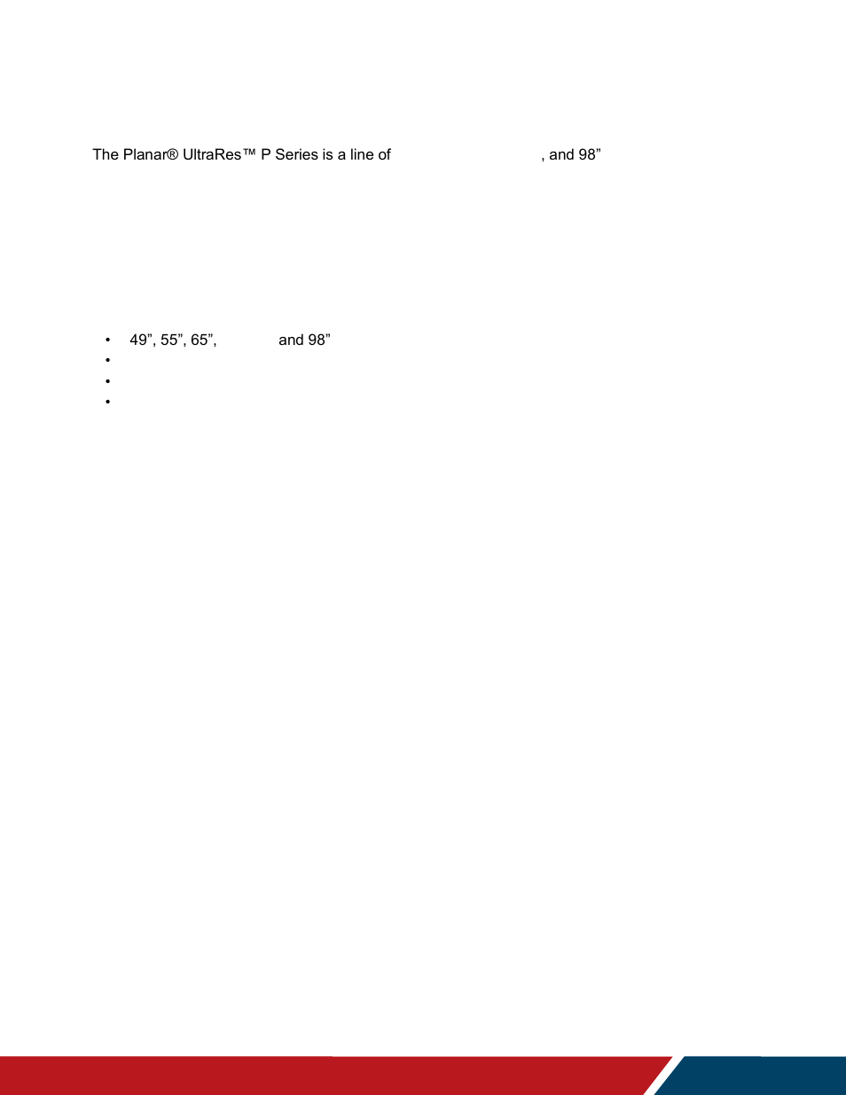 Introduction | Planar Systems UltraRes P Series 49" UHD 4K Commercial Monitor User Manual | Page 6 / 133