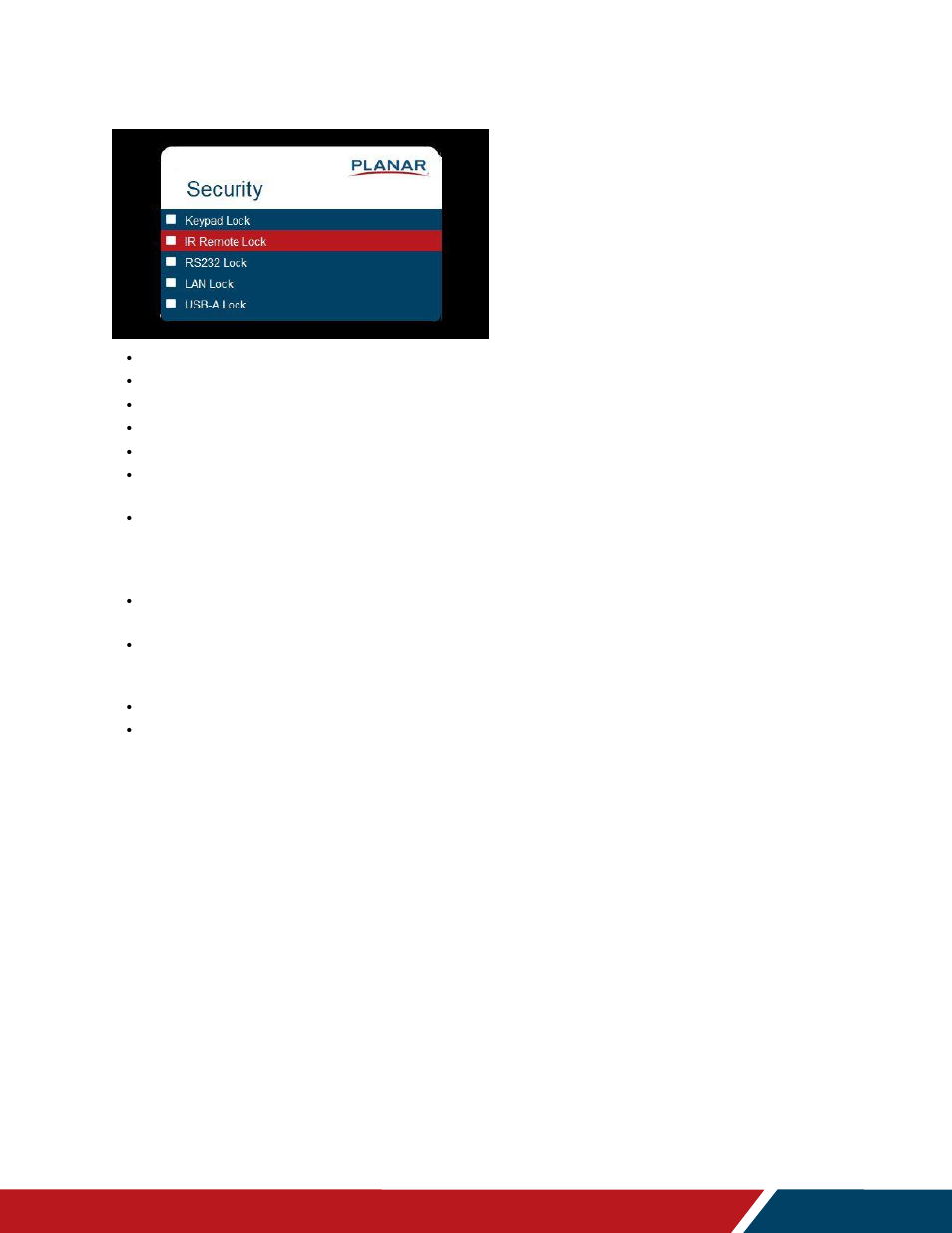 Planar Systems UltraRes P Series 49" UHD 4K Commercial Monitor User Manual | Page 72 / 133