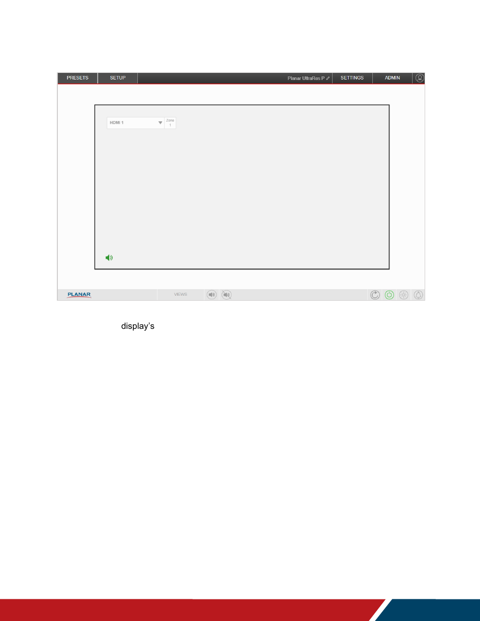 Ultrares web ui home screen | Planar Systems UltraRes P Series 49" UHD 4K Commercial Monitor User Manual | Page 81 / 133