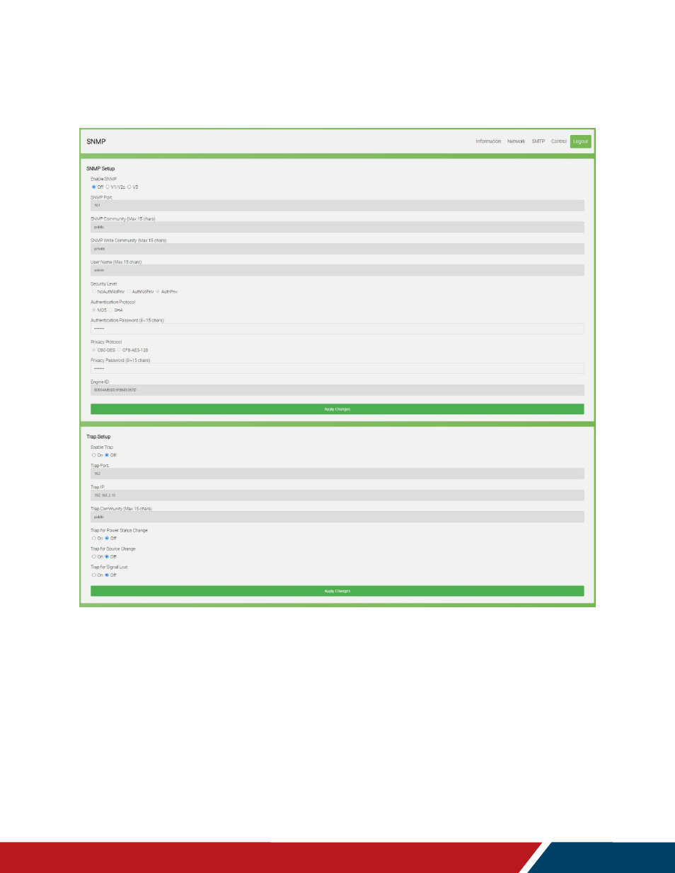 Snmp | Planar Systems UltraRes P Series 49" UHD 4K Commercial Monitor User Manual | Page 99 / 133