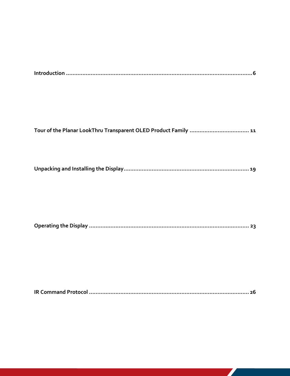 Planar Systems LO552 55" Full HD Transparent OLED Commercial Monitor User Manual | Page 3 / 72