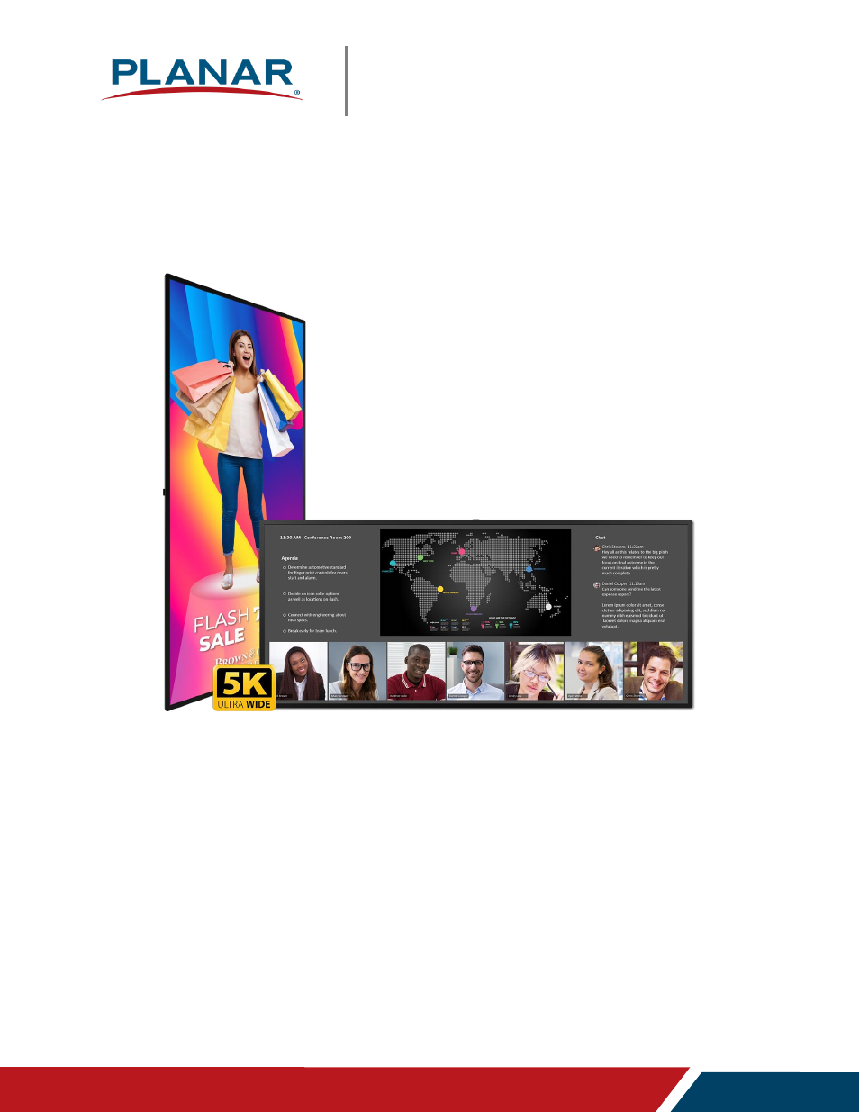 Planar Systems URW105 105" 5K 21:9 Ultra-Wide Commercial Monitor User Manual | 78 pages