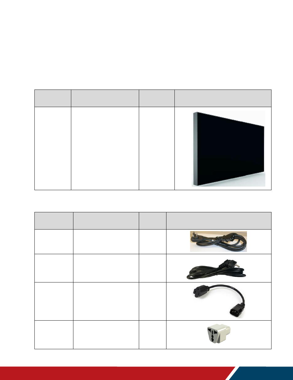 Unpacking and checking accessories, Package contents, Accessory kit | Planar Systems URW105 105" 5K 21:9 Ultra-Wide Commercial Monitor User Manual | Page 14 / 78