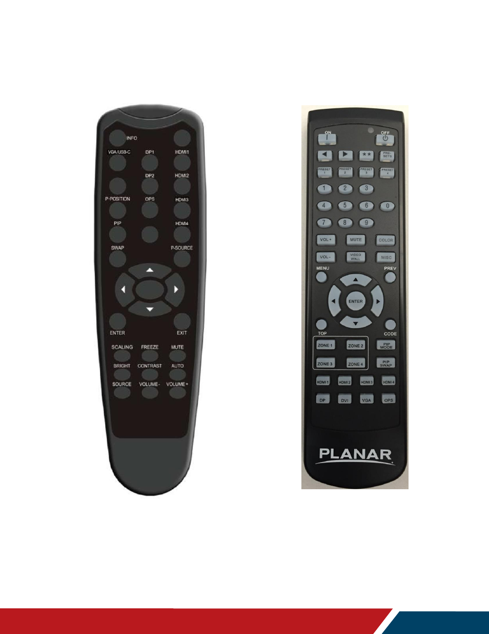 Using the remote control | Planar Systems URW105 105" 5K 21:9 Ultra-Wide Commercial Monitor User Manual | Page 26 / 78