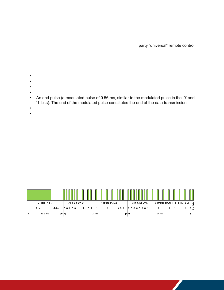 Ir command protocol | Planar Systems URW105 105" 5K 21:9 Ultra-Wide Commercial Monitor User Manual | Page 27 / 78