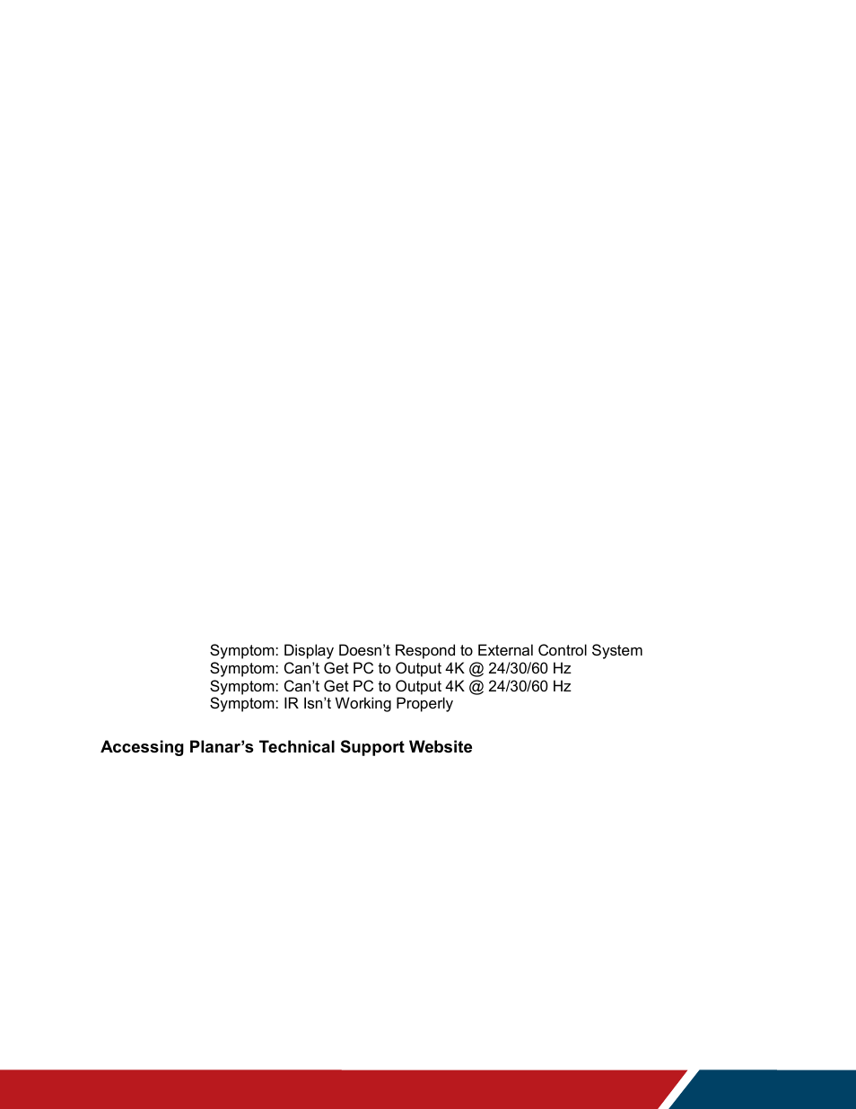 Planar Systems URW105 105" 5K 21:9 Ultra-Wide Commercial Monitor User Manual | Page 4 / 78