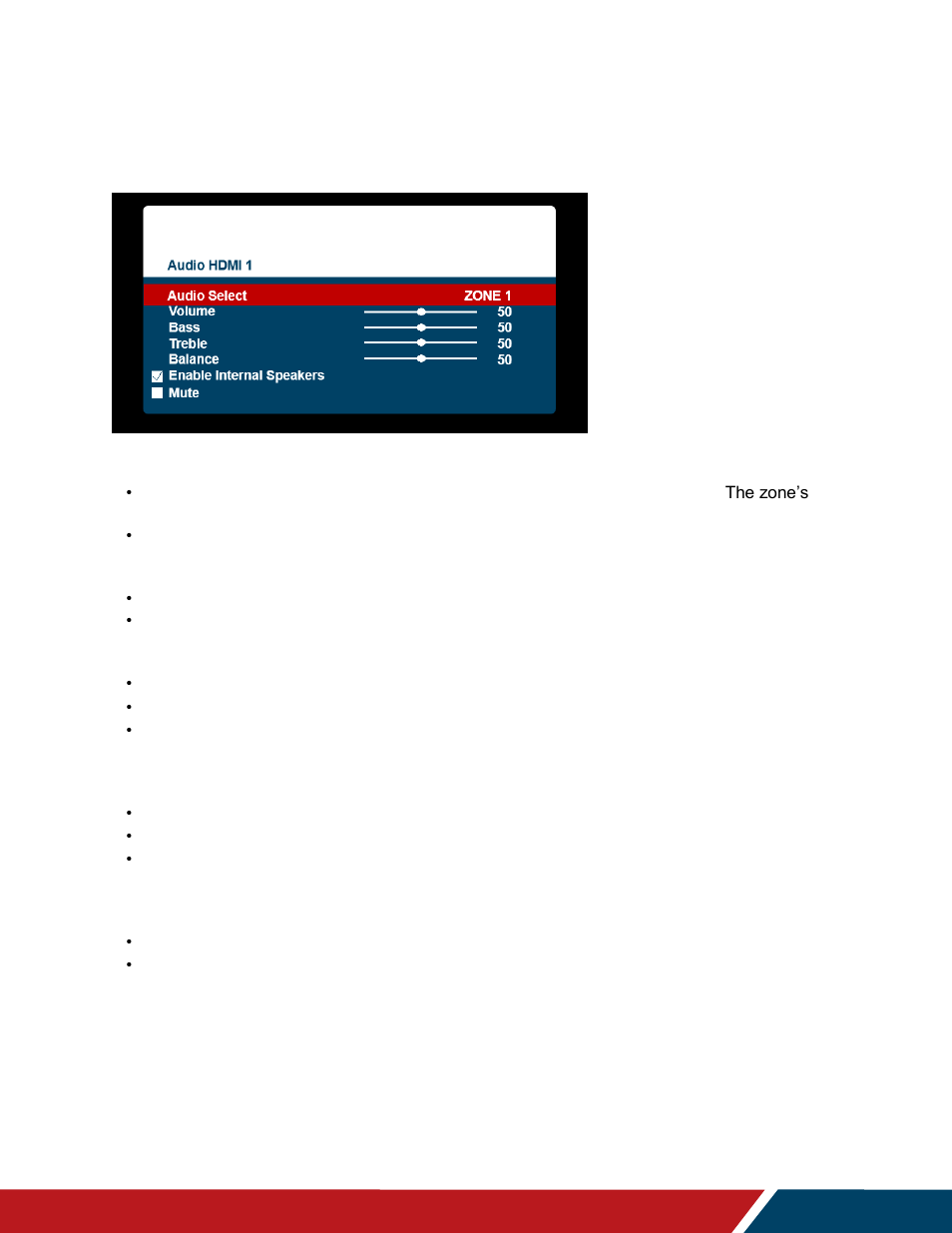 Audio menu, 2 audio menu | Planar Systems URW105 105" 5K 21:9 Ultra-Wide Commercial Monitor User Manual | Page 40 / 78