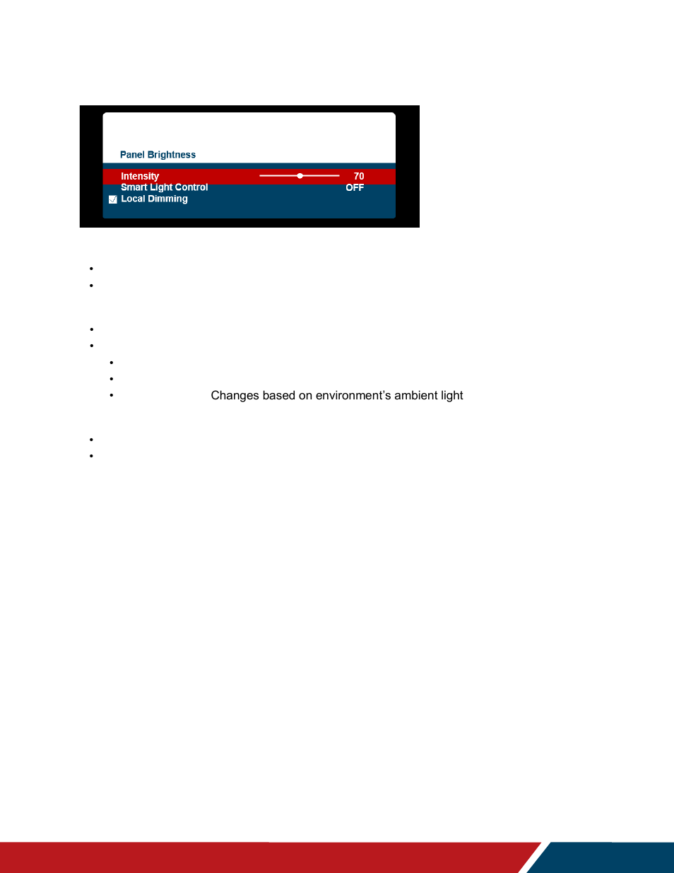 Advanced settings menu, 4 advanced settings menu | Planar Systems URW105 105" 5K 21:9 Ultra-Wide Commercial Monitor User Manual | Page 42 / 78