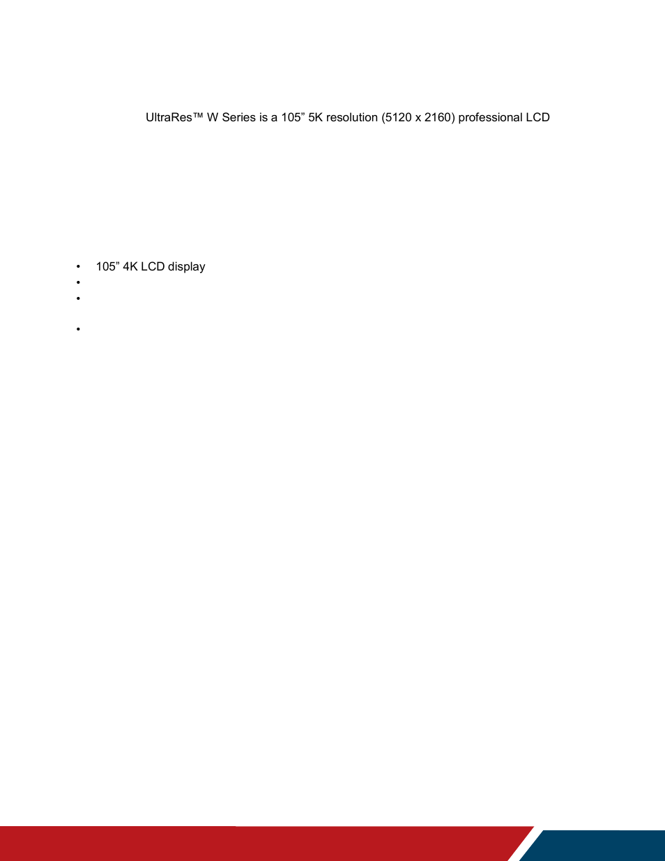 Introduction | Planar Systems URW105 105" 5K 21:9 Ultra-Wide Commercial Monitor User Manual | Page 5 / 78
