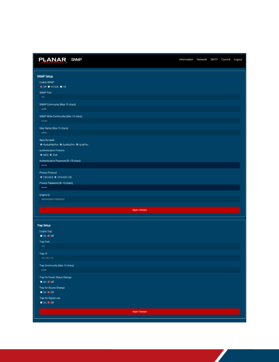 Snmp | Planar Systems URW105 105" 5K 21:9 Ultra-Wide Commercial Monitor User Manual | Page 61 / 78