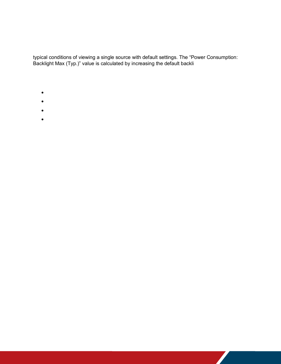 Power consumption | Planar Systems URW105 105" 5K 21:9 Ultra-Wide Commercial Monitor User Manual | Page 69 / 78