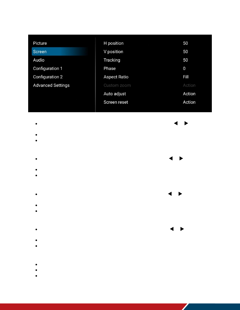 Screen, 2 screen | Planar Systems Simplicity Series SLM50 50" UHD 4K Commercial Monitor User Manual | Page 43 / 104