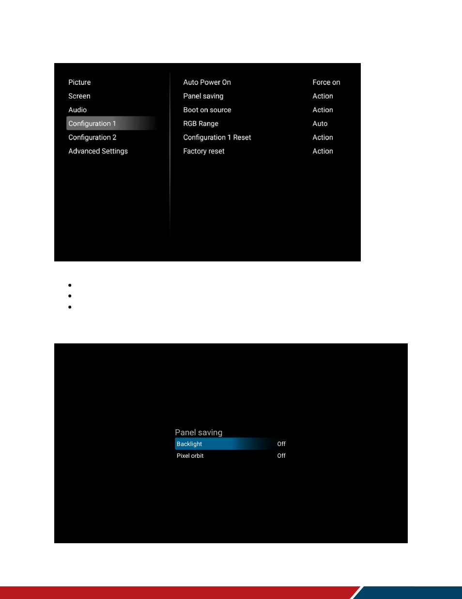 Configuration 1, 4 configuration 1 | Planar Systems Simplicity Series SLM50 50" UHD 4K Commercial Monitor User Manual | Page 47 / 104